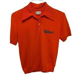 Vintage Ban-Lon Sweater Short Sleeve‎ Orange Denver Broncos Small NFL